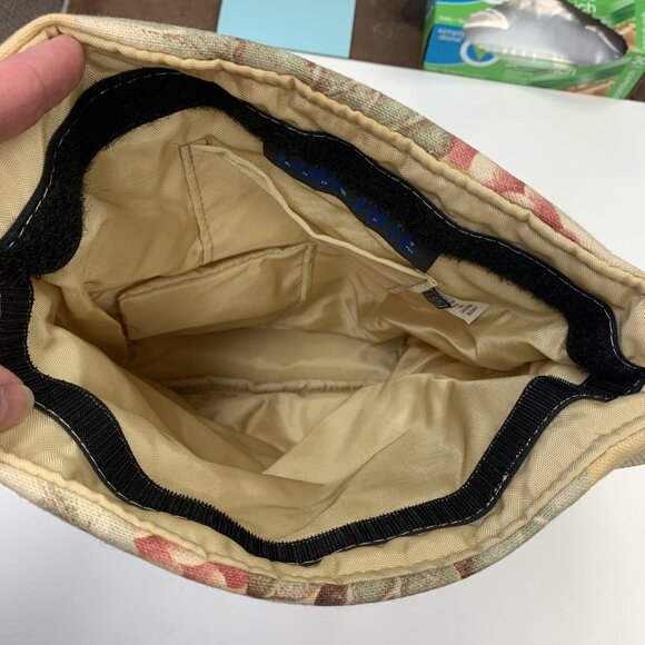 Cool Tote Adjustable Insulated Floral Bag Beige & Red Fabric Made In USA - Picture 9 of 11